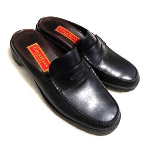 EUC cole haan country black leather slip ons